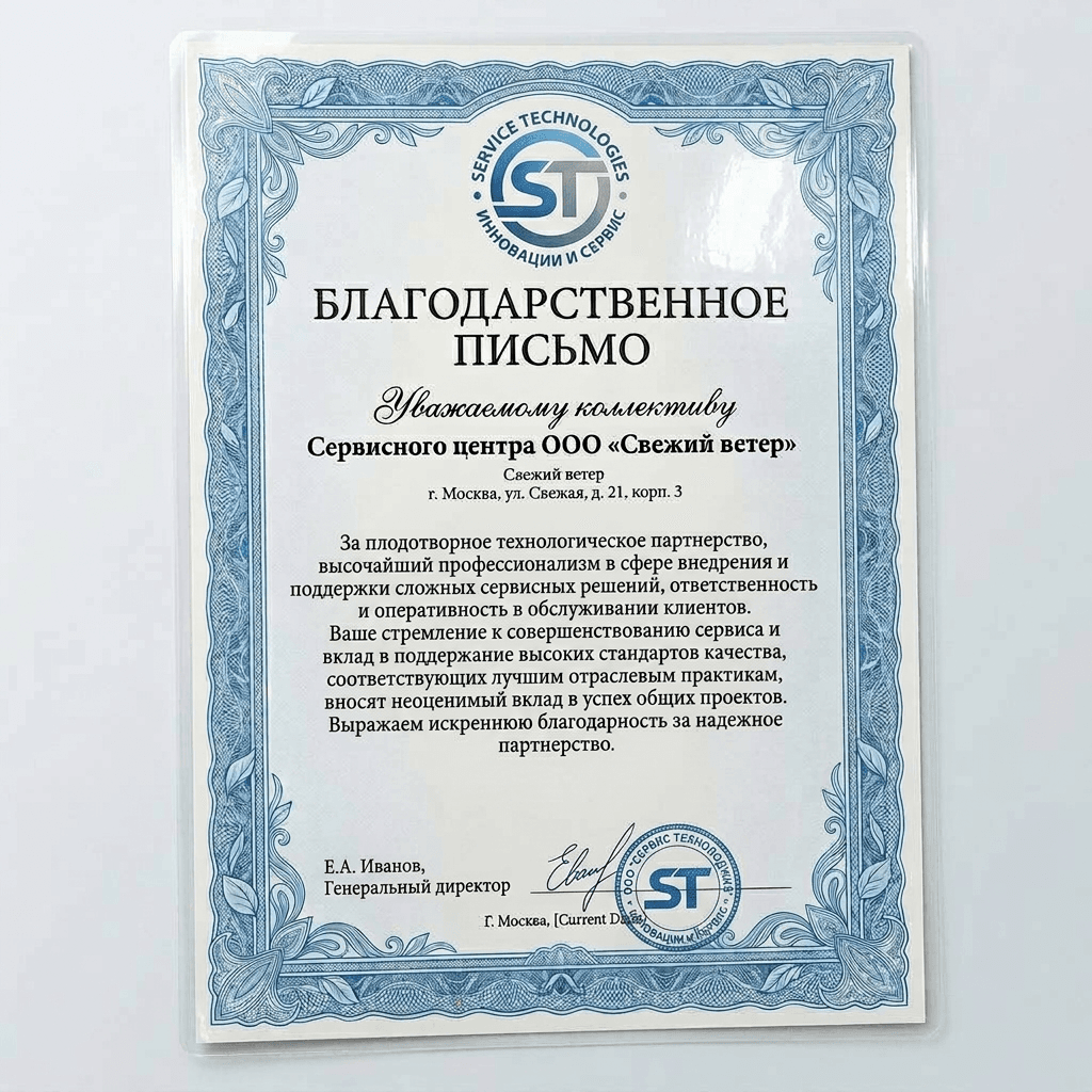 Благодарность от Nivona Technologies